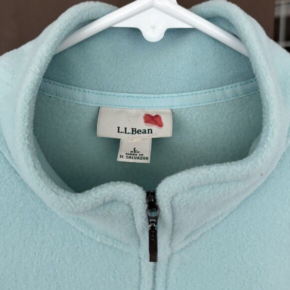 L.L.Bean Fleece Jacket Women L Turquoise Blue Full Zip Outdoors Y2K Preppy Warm - Picture 7 of 9